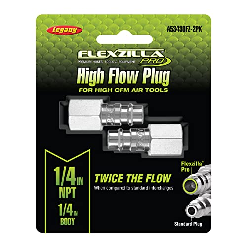 Flexzilla Pro High Flow Plug, 1/4" Body, 1/4" FNPT, 2 Pack - A53430FZ-2PK - style: Plug FNPT (2 Pack)