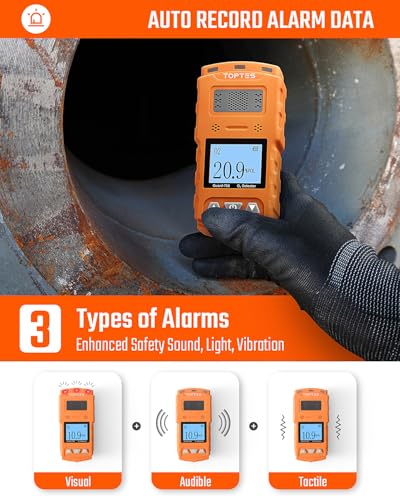 TopTes Guard-756 Upgraded Oxygen Detector, 0-30% VOL, Portable O2 Monitor, 0.5s Fast Response, Rechargeable O2 Gas Detector, with Vibe, Light & Sound Alarms, Dust and Explosion Proof, for Work, Home