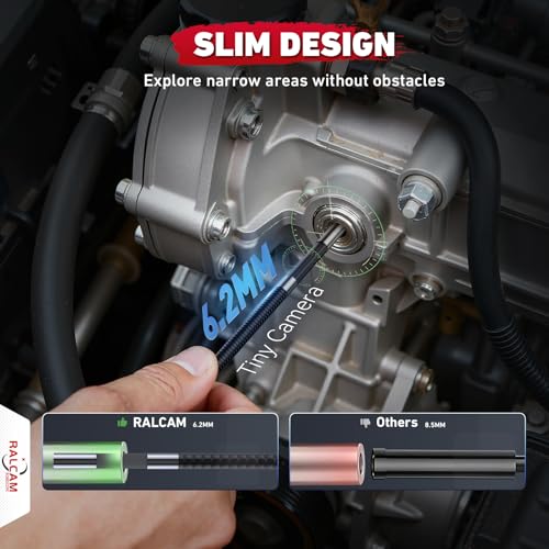 Ralcam Articulating Borescope for Mechanic Automotive HVAC Wall Inspection - size: 6.2mm