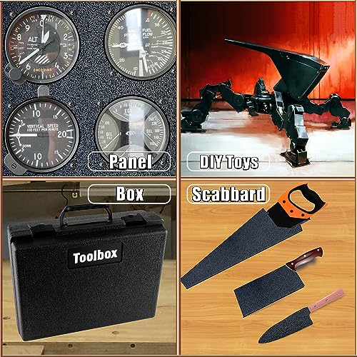 ABS Plastic Sheet 1/8 Inch Thick 8" x 12" (2-Pack),Black Rigid Moldable Panel with Different Surfaces (Textured Front & Smooth Back) for Structural Parts, Project Enclosures, and DIY Home Decor, etc. - size: 2P-8x12"