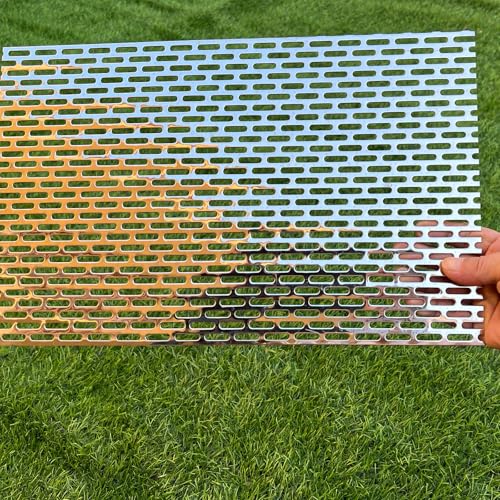 Perforated Metal Sheets 16"x10" 19 Gauge Expanded Metal Mesh Opening Oblong Holes 0.2x0.8inch(About 5x20mm) Perforated Stainless Steel Sheet 304 Stainless Steel Mesh Screen Panel - size: 16"x10", style: Oblong Hole 5x20mm