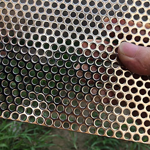 304 Stainless Steel Perforated Sheet-Perforated Metal Sheets-Perforated Stainless Steel Sheet-20GA 0.2" Hole (About 5mm 1/5") 19.6" X9.8"-Metal Mesh Sheet - size: Rectangle 19.6"x9.8"