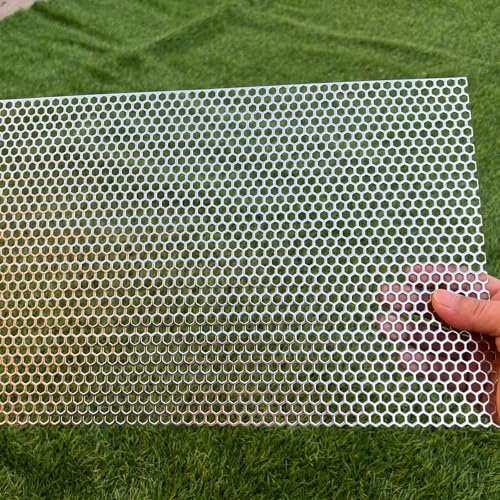 Perforated Metal Sheets 16"x10" 19 Gauge Expanded Metal Mesh Opening Hexagonal Hole 1/4" (About 6mm) Perforated Stainless Steel Sheet 304 Stainless Steel Mesh Screen Panel Decorati Plate - size: 16"x10", style: Hexagonal Hole 6mm
