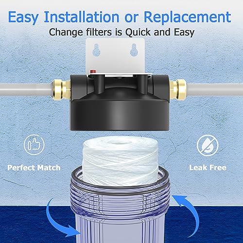 5 Micron Whole House Water Filter Cartridge, 20" x 2.5", 6-Pack
