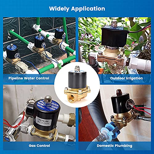 Brass Electric Solenoid Valve 110V 1/2In(inch) Pneumatic Air Normally Colsed for Water Gas Fuel Oil, 1/2In-110V - size: 1/2"-110V