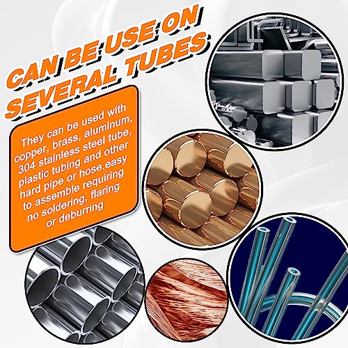 160PCS Brass Compression Sleeve Ferrule & Insert 1/4" 3/8" 5/16"1/2" kit - size: 160pcs Kit