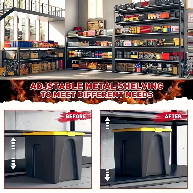 Garage Shelving, Heavy Duty Storage Shelves Metal Shelf Unit Adjustable Industrial Storage Racks for Shop,Warehouse,Basement (84 * 55 * 24.1) - size: 84 * 55 * 24.1