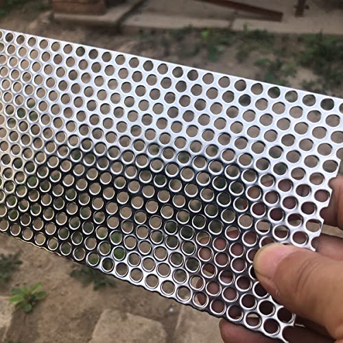 Perforated Metal Sheets-Expanded & Perforated Sheets-Perforated Stainless Steel Sheet-20GA 0.2 Inch Hole (about 5mm 1/5")7.8 Inch X3.9 Inch-Metal Mesh Sheet For Ventilation and Fume Filtration - size: Rectangle 7.8"x3.9"
