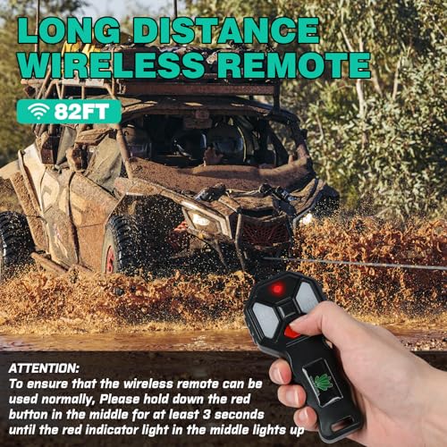 5500lbs ATV/UTV Winch with Synthetic Rope, Electric Boat Trailer Winch 12V, Waterproof Winch with 2 Wireless Remotes &Wired Switch,with Mounting Plate,Aluminium Fairlead - color: Cyan, size: 5500lbs-NB