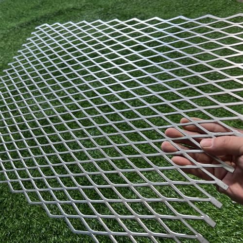 24"X16" 14 Gauge Expanded Metal Sheet Metal Diamond Mesh 0.6"X1.6" Expanded & Perforated Sheets Flattened-for Screen Door Grill,Window Security Grill Screen Door Protector - size: 24"X16"