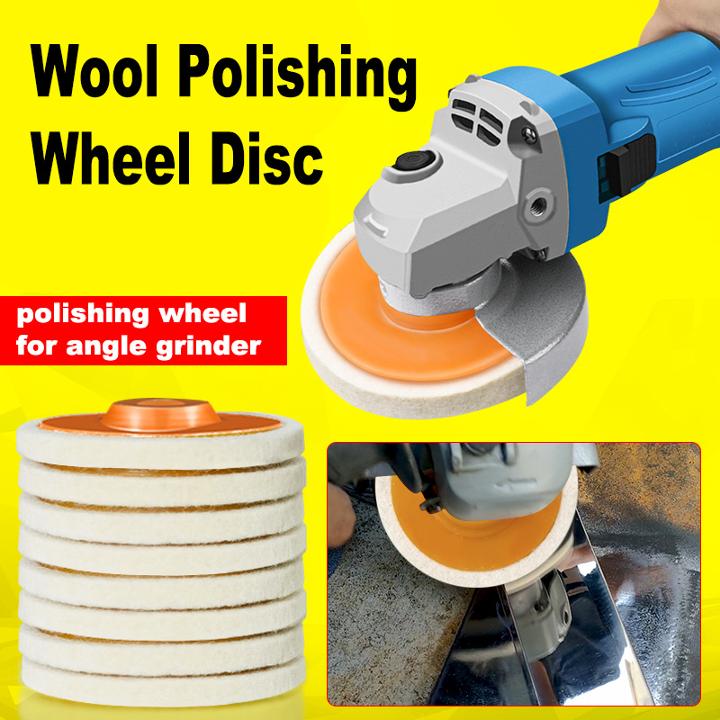 10 Pcs 4.5 Inch Wool Felt Polishing Wheel Disc,Wool Polishing Wheel Disc for 7/8Inch Arbor Angle Grinder, for Metal Aluminum,Stainless Steel, Chrome, Jewelry, Wood, Plastic, Ceramic, Glass - style: 10pcs 4.5"