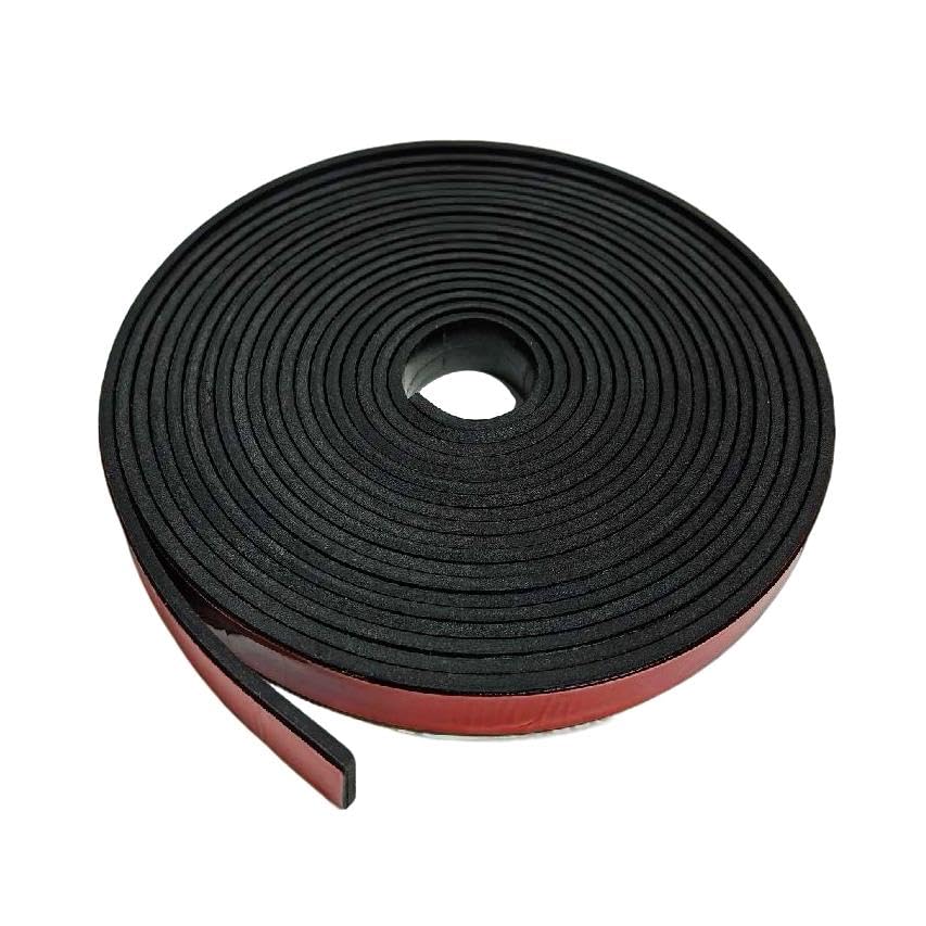 Black Adhesive Solid Rubber Strips Self Stick Neoprene Rubber Rolls Sheets - size: 1/16"Thick*1/2"W*120"L