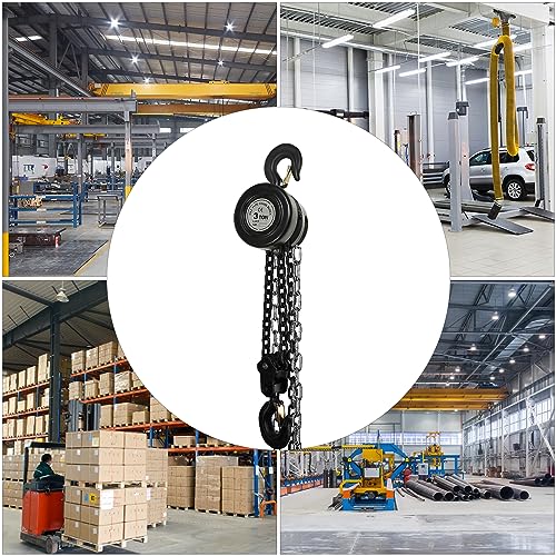 Hand Chain Hoist, 3 Ton 6614 Lbs Capacity 10 Feet Manual Chain Hoist with 2 Heavy Duty Hooks, Manual Lever Chain Hoist for Warehouse Building Automotive Machinery, Black - style: Black