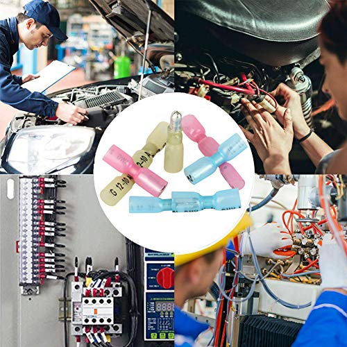 100PCS Heat Shrink Bullet Connectors AWG22-18, Marine Butt Terminal - size: Pink - 100Pcs - AWG 22-18