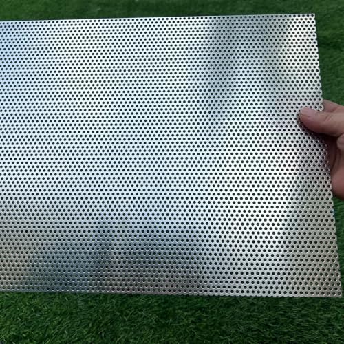 Aluminum Perforated Metal Sheets 16"x12" 16 Gauge Expanded Metal Mesh Aluminum Opening 1/8" 0.12 inch (About 3 mm) Perforated Steel Sheet Aluminum Mesh Screen Decorative Metal Mesh - size: 16" X 12"