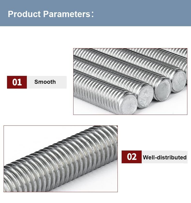 2pcs M2.5 x 250mm Fully Threaded Rod, M2-0.45 Thread Pitch - size: M2.5 (2pcs)