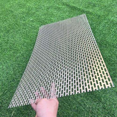 30"x15" Perforated Metal Sheets 19Gauge Expanded Metal Mesh Opening Oblong Holes 0.2x0.8inch (About 5x20mm) Perforated 304 Stainless Steel Mesh Screen Panel Decorative Panel Decorati Plate - size: 30"x15", style: Oblong Hole 5x20mm