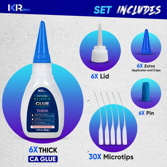 Thick CA Glue, Super Glue, Adhesive, 6 Pcs 1.75oz Repair kit - size: 6 Pack