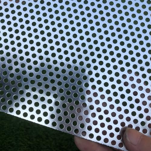 Aluminum Perforated Metal Sheets 16 Gauge 19.6 inch by 9.8 inch Expanded Metal Mesh Aluminum Opening 1/5" 0.2 inch (About 5 mm) Perforated Steel Sheet Mesh Screen Decorative - size: 19.6" X 9.8"