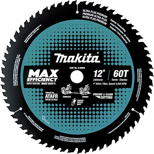 Makita B-66983 12" 60T Carbide-Tipped Max Efficiency Miter Saw Blade