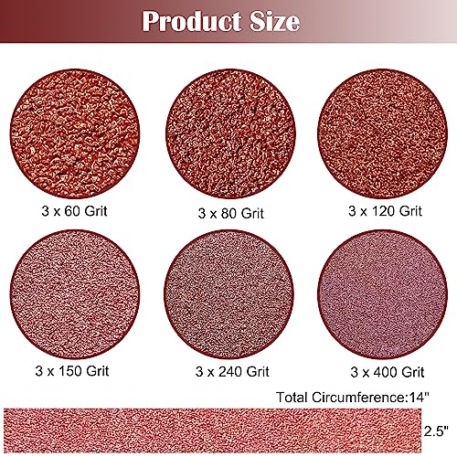 18 Pack 2-1/2 x 16 Inch Abrasive Sanding Belts Kit - 60 80 120 150 240 400 Grit Aluminum Oxide Clothed Backing Sander Belts for Wood-Working, Metal and Paint Grinding and Polishing (2.5" x 16")