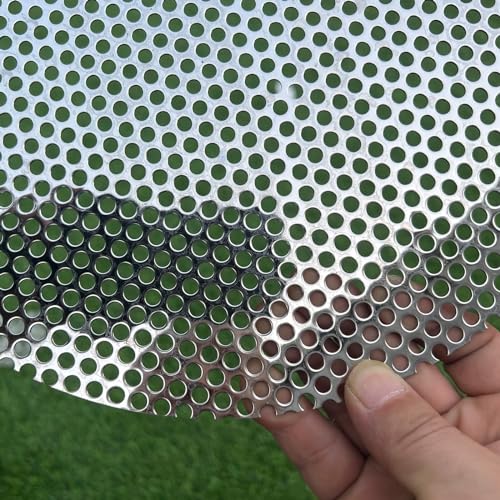 12" Diameter Round Slices Perforated Metal Sheets 19 Gauge Opening 1/5"(About 5 mm) Expanded Metal Mesh Perforated Plate 304 Stainless Steel Sheet Mesh Screen Panel Decorative Me - size: Round 12"