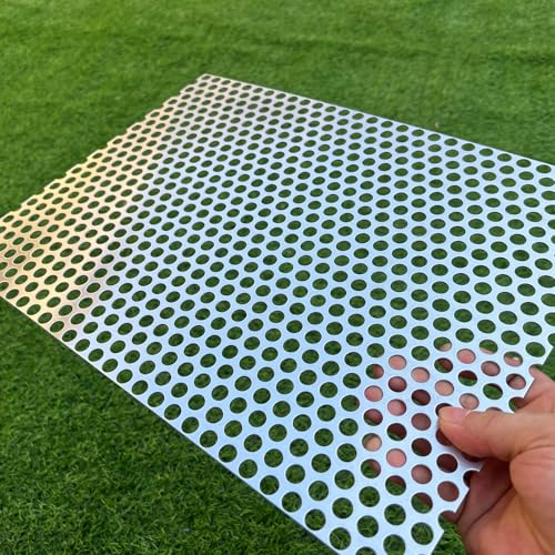Aluminum Perforated Metal Sheets 16"x12" 16 Gauge Expanded Metal Mesh Aluminum Opening 2/5" 0.4 inch (About 10 mm) Perforated Steel Sheet Mesh Screen Decorative - size: 16" X 12"