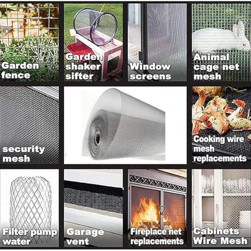 KISKIS 304 Stainless Steel Woven Wire Mesh, Wire Mesh Window Screen Mesh, Prevent Mouse Mice Snakes Hornets Rodents Entering,Easy to Cut and Install (80x300CM31X118INCH) - size: 80x30CM31X118INCH