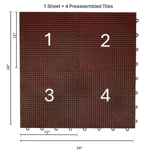 SnapLock DuraGrid 12"x12" Interlocking Deck Tiles, 40 Pack, Brick Red - color: Brick Red, size: 40 Pack