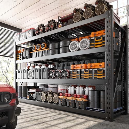 Bepatio 8000LBS Heavy Duty Garage Shelving,77" W Shelves for Industrial - size: 77"W x 24"D x 72"H, 4-Tier