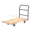 Global Industrial Platform Truck w/Hardwood Deck, 48 x 24, 1000 Lb. Capacity, 5" Polyurethane Casters