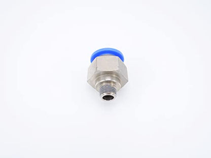 Push to Connect Fitting 1/2" Tube OD x 1/8" MNPT, Male Straight - size: 1/8" MNPT - 1/2" OD