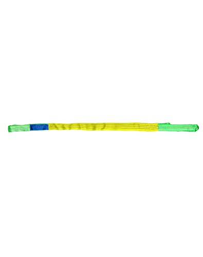 QWORK 2 Pack 2" x 5' Lifting Slings Straps Polyester Web Slings, Heavy Duty Flat Eye Lift Sling, Web Slings, Winch Strap 4400 Lbs Vertical, 3520 Lbs Choker, 8800 Lbs Basket