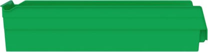 Akro-Mils 30158 Heavy Duty Plastic Shelf Bins, 18"x 8"x 4", Green, 12-Pack - color: Green