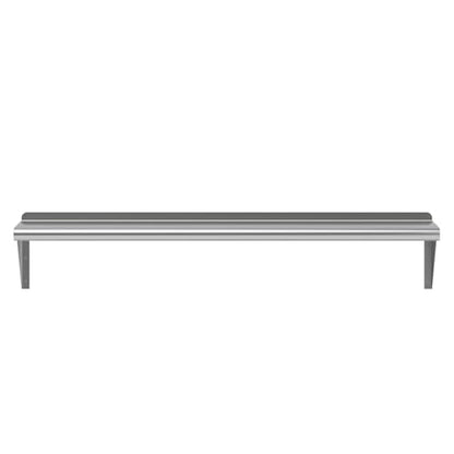 AmGood 10 in. x 48 in. Stainless Steel Wall Shelf with Backsplash - Holds 205 lbs - NSF 18-Gauge, Bullnose Edge | Long Shelf for Laundry, Garage & Pantry - size: 10 in. x 48 in.