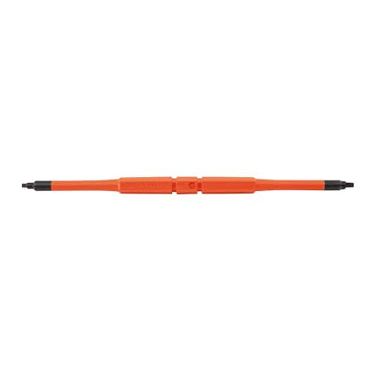 Klein Tools 32287 Insulated Screwdriver, 2-in-1 Screwdriver Set with Flip Blade, #1 and #2 Square Tips, Double-Ended Blades - size: #1 SQ + #2 SQ