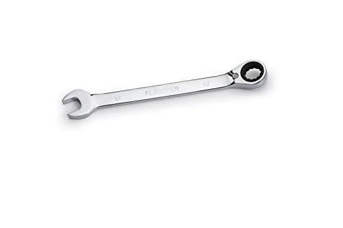 FLZOSPER 1/2-Inch SAE Reversible Geared Wrench,Box End Head 72-Tooth Reversible Ratcheting Combination Wrench Spanner - size: 1/2‘’