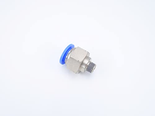 Push to Connect Fitting 1/2" Tube OD x 1/8" MNPT, Male Straight - size: 1/8" MNPT - 1/2" OD