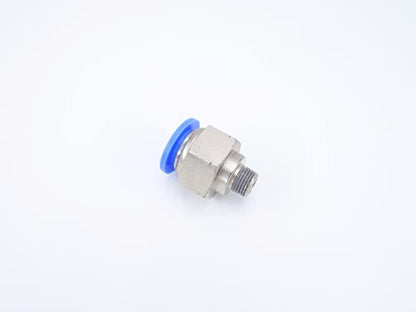 Push to Connect Fitting 1/2" Tube OD x 1/8" MNPT, Male Straight - size: 1/8" MNPT - 1/2" OD