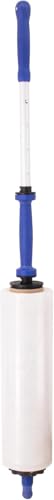 [LITE DELIGHT] Heavy Duty Aluminum Stretch Film Dispenser - Extra Long 50.5"-58" Adjustable Handle with Revolving Grip for Ergonomic Pallet Wrapping - Fits 18" Rolls