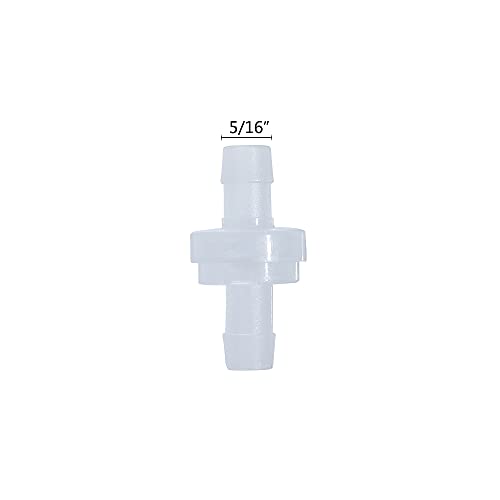 10-Pack 5/16" Plastic Check Valve One-Way Barb Inline for Hose - size: 5/16 Inch