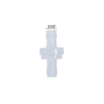 10-Pack 5/16" Plastic Check Valve One-Way Barb Inline for Hose - size: 5/16 Inch