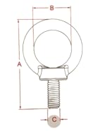 US Stainless, Stainless Steel 316 1/2" Lifting Eye Bolt 1/2" UNC Pitch of 1/2"-13 Marine Grade