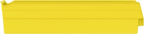 Akro-Mils 30128 Heavy Duty Plastic Shelf Bins, 18"x 4"x 4", Yellow, 12-Pack - color: Yellow
