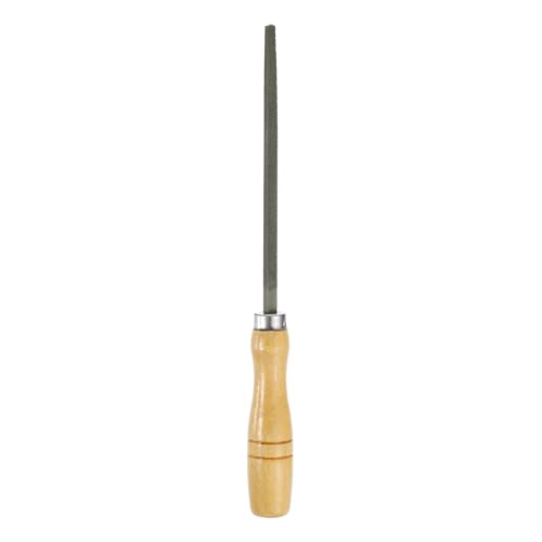 HARFINGTON 6" Square Bastard Cut File Double Cut Teeth Bastard Metal File High Carbon Steel T12 with Wood Handle for Metal Wood Finishing Roughing Shaping, Grey/Yellow