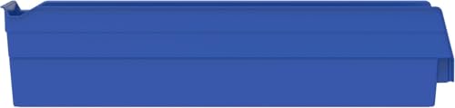 Akro-Mils 30128 Heavy Duty Plastic Shelf Bins, 18"x 4"x 4", Blue, 12-Pack - color: Blue