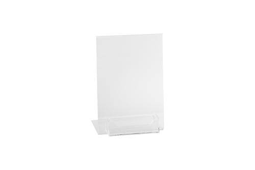 Dazzling Displays Clear Acrylic Slanted Sign Holder 8.5 x 11 - Slanted Picture Frame Premium Acrylic Sign Holder for Office, Retail, Tradeshows Single
