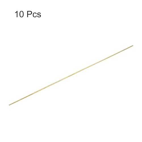 uxcell 1.5mm x 350mm Brass Round Rod, Metal Solid Shaft Rods Lathe Bar Stock for DIY Crafts Model Car Helicopter Airplane 10pcs - size: 1.5mm x 350mm