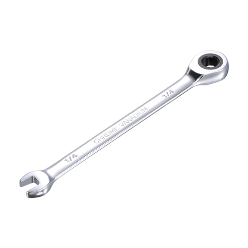 uxcell 1/4 Inch Ratcheting Combination Wrench SAE 72 Teeth 12 Point - size: 1/4"