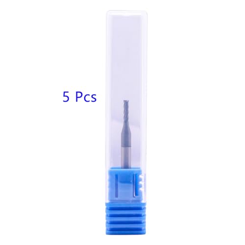4 Flute Solid Carbide Square End Mill Set(5Pcs, 1/16"), AlTiN Coated - size: 1/16"